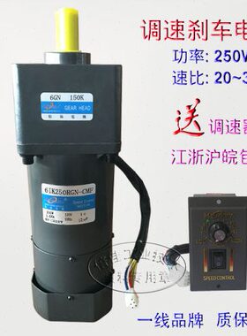 250W 交流220V 调速带刹车6IK250RGN-CMF/6GN20-300K松岗减速电机