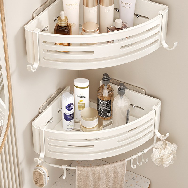 免打孔卫生间浴室三角置物架w壁挂厕所洗手间洗漱台墙上收纳架霖