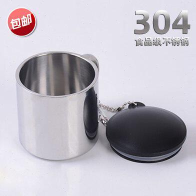 304不锈钢水杯迷你便携式茶杯子带手柄双层保温旅行小酒杯酒110ml
