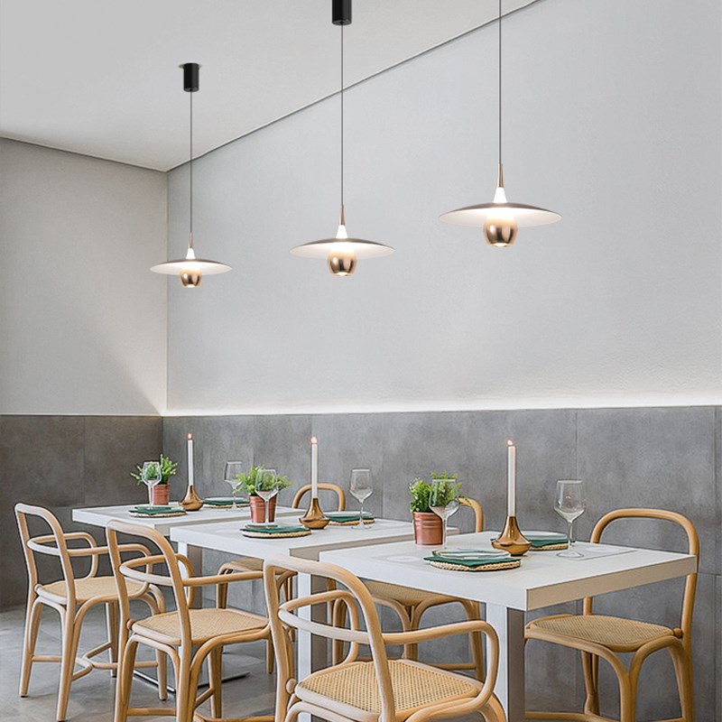 创意可升降灯床j头咖啡厅吊灯艺术极简餐厅吊灯北欧吧台飞碟长线