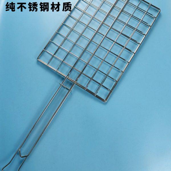 烤鱼网夹不锈钢网格商用大号烤肉夹子烧烤夹加厚加粗烧烤拍子工具,户外/登山/野营/旅行用品,烧烤网,淘宝优惠券,粉丝福利购,淘宝优惠卷