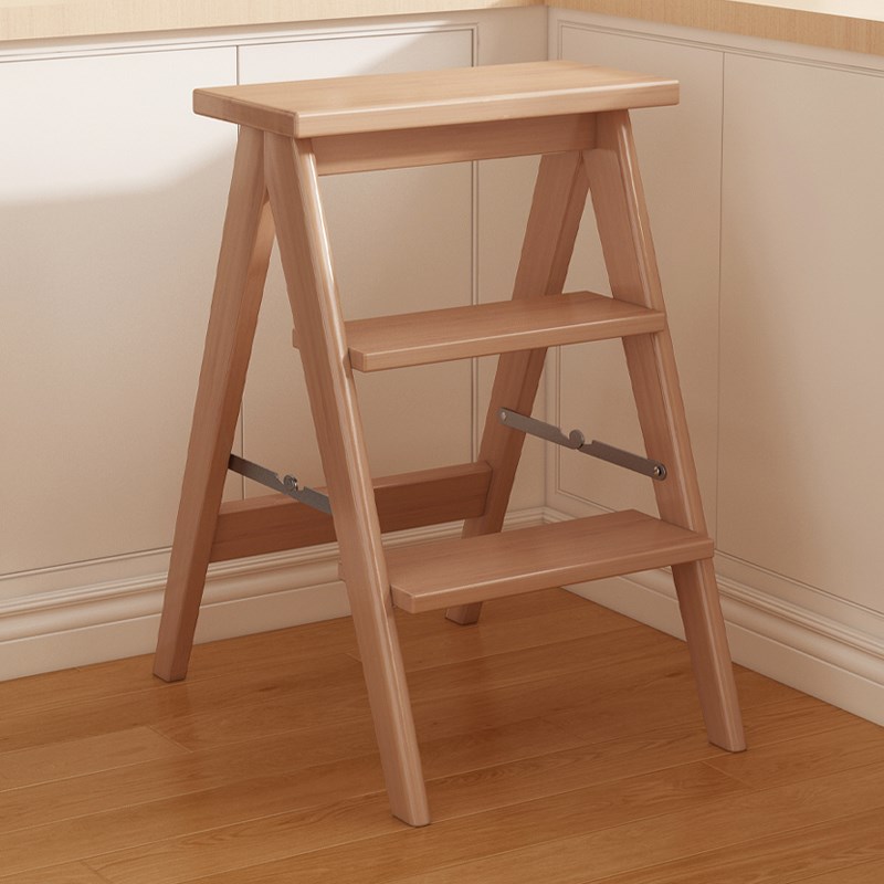 实木可折叠梯凳多功能p折叠梯子家用登高两用加厚人字三步梯吧台