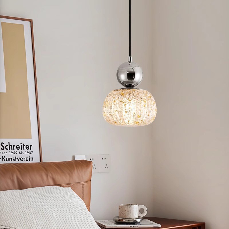 现代轻奢奶油风卧室床头小吊灯创意个性氛K围感简约吧台餐厅吊线