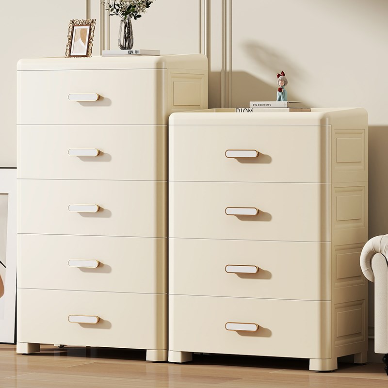加厚抽屉式收纳柜子置物柜家用客厅储物柜卧P室床头柜塑料五斗柜