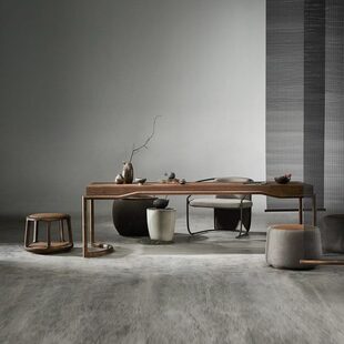 新中式 简约茶几禅意茶室功夫茶台 茶桌椅组合实木泡茶桌办公室风格