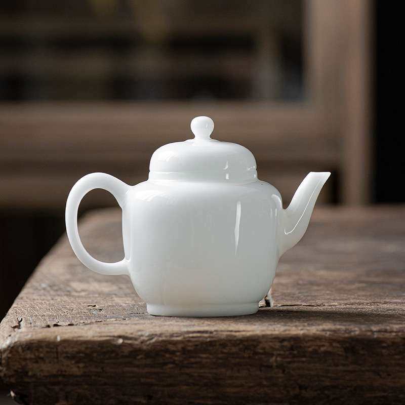 德化冰种玉瓷迷你小号茶壶手执壶羊脂玉白瓷泡茶滤茶器单壶秋水壶
