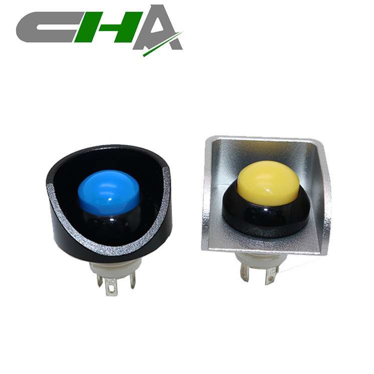 昭华供应312W复位5A28V开孔12mm IP67防水防碰撞塑胶圆形按钮开关