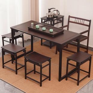 书桌电脑桌家用办公桌实木新中式国学画案毛笔书法写字台学习桌椅