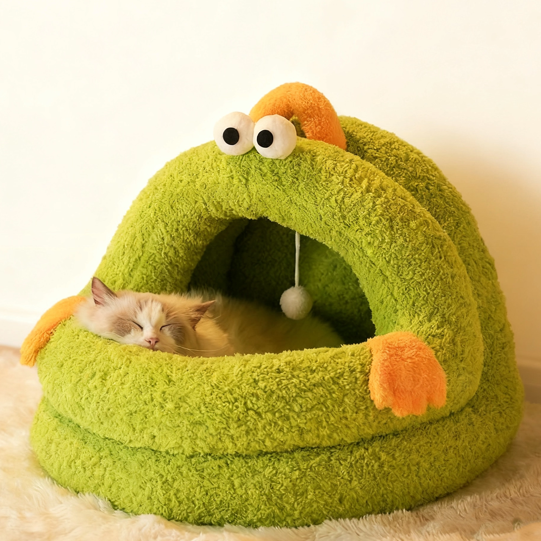 萌趣大眼猫窝加厚保暖冬季睡觉