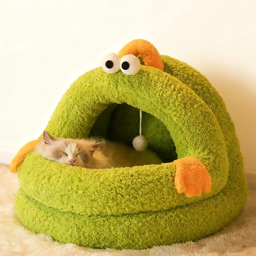 萌趣大眼猫窝加厚保暖冬季睡觉