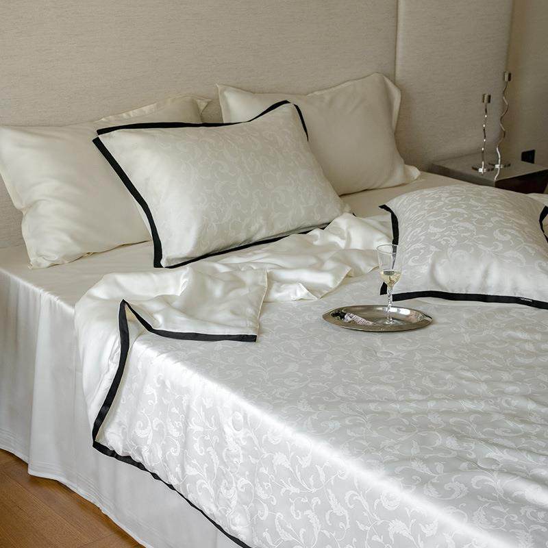 【夏被四件套】重磅天丝提花夏被床单款四件套莱赛尔纤维夏被套件