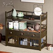 桌面小型茶具茶叶摆件展示架新中式 博古架紫砂壶茶杯收纳置物架子