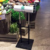 超市连卷袋架散称区袋架落地卷袋支架可升降不锈钢支架自动断袋架