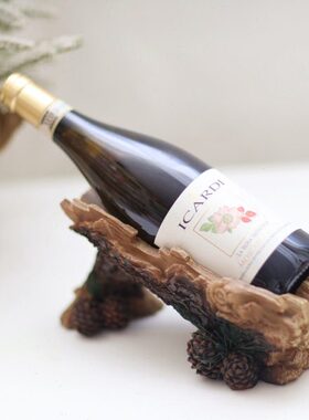 红酒酒架酒托支架摆件树桩树皮松果造型餐厅摆件圣诞节装饰品