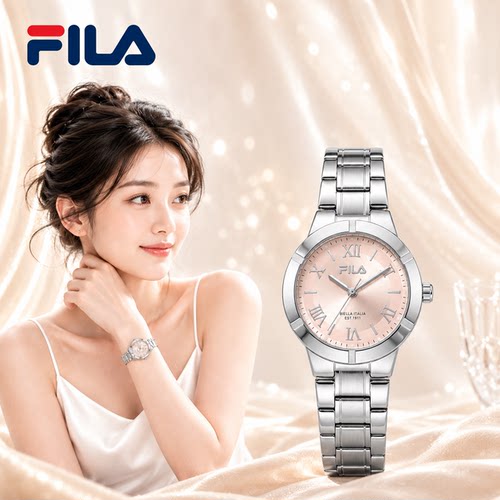 FILA斐乐女士手表轻奢高级感钢带腕表优雅时尚送女友生日礼物6958