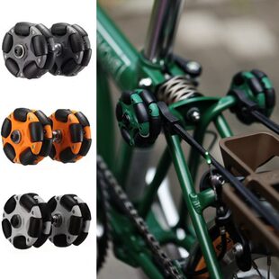 扶摇适用brompton小布折叠自行车配件推行易行轮超静音旋转万向轮