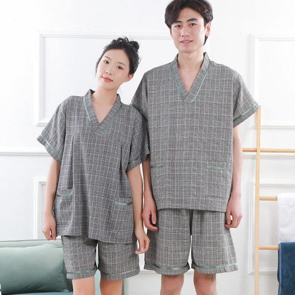 推拿高档家居秋季格子按摩桑拿服洗足浴理疗KTV会所领加大肥男女