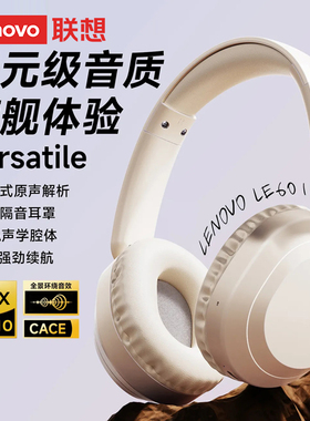 联想LE601头戴式耳机无线电竞新款游戏运动降噪带麦电脑2025新款