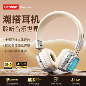联想蓝牙无线耳机LS117头戴式降噪游戏电竞运动跑步2026新款带麦