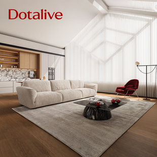 多特莱菲意式极简现代简约三人位客厅沙发布艺直排高级感雪尼尔