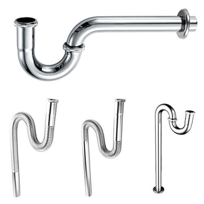 贝西全铜银下水器配套地排软管墙B排可弯曲面盆排水不锈钢伸缩接