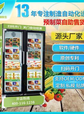 预制菜自动售货机AI视觉双开门智能扫码柜制冷保鲜售卖机WX-H17