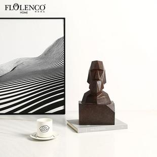 意式 饰工艺品 极简抽象人物冥想智者小雕塑样板房摆件办公室书柜装