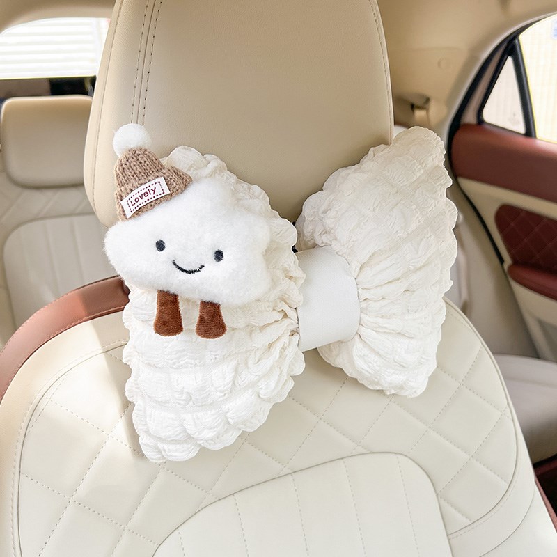 汽车头枕护颈枕一对车用靠枕内饰用品车载座椅X腰靠女生可爱