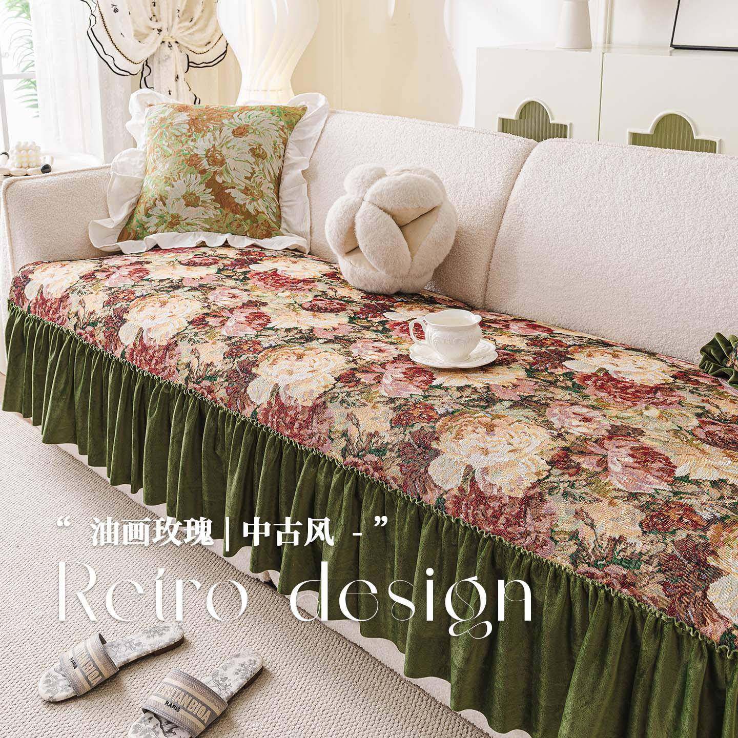 油画雪尼尔沙发垫四季通用防滑坐垫加厚防滑布艺沙发套罩盖布坐垫,3C数码配件,其它配件,淘宝优惠券,粉丝福利购,淘宝优惠卷