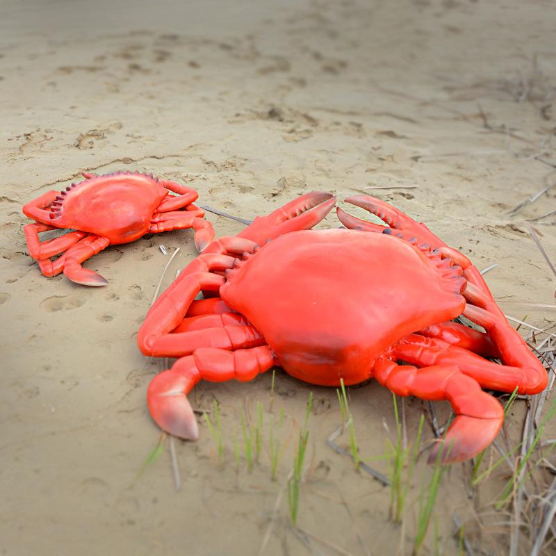 玻璃钢螃蟹雕塑户外园林水景海洋美陈摆件大闸蟹动物雕塑