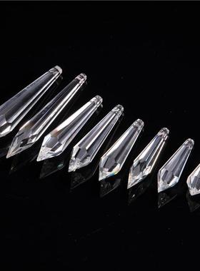 阳光捕手38mm机磨透明水晶尖珠链 中南柱 水晶灯饰配件 饰品配件