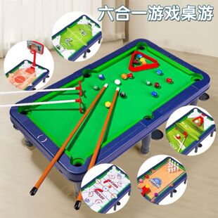 六合一台球桌六一儿童节男孩室内足玩具双人游戏桌亲子互动女孩3-