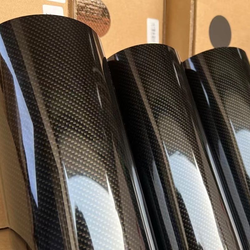 真碳纤维车贴车身贴膜9D亮面碳纤维内饰贴纸电动摩托车自粘汽车改