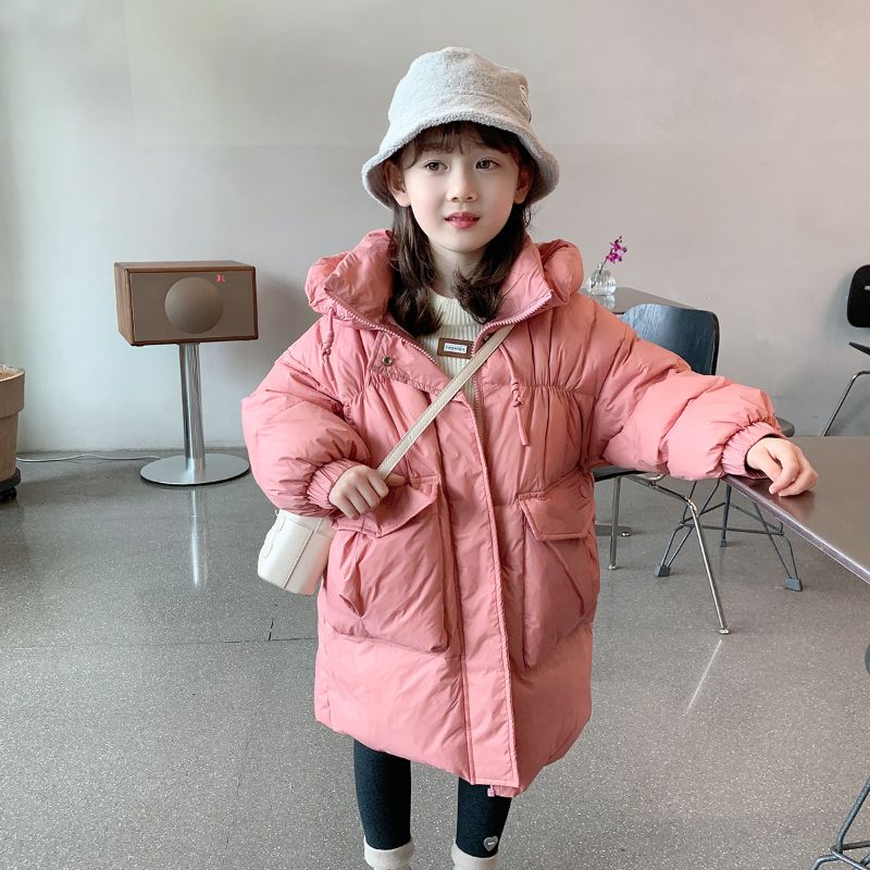 女童羽绒服加厚2025新款韩版加厚宝宝冬季中长款白鸭绒外套潮爆款