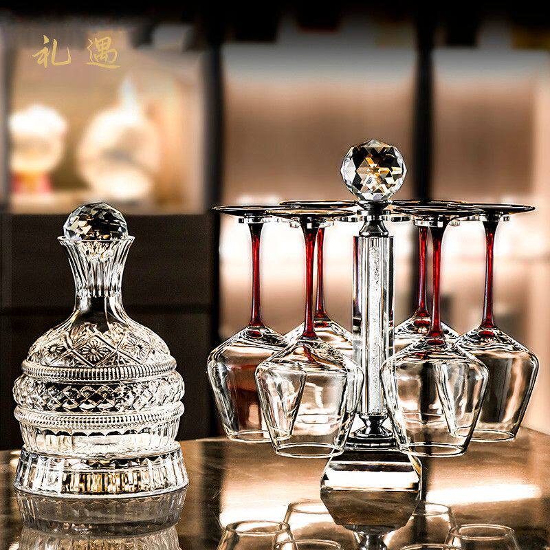 法式轻奢红酒杯家用套装高档水晶玻璃高脚杯葡萄酒醒酒器酒具摆件