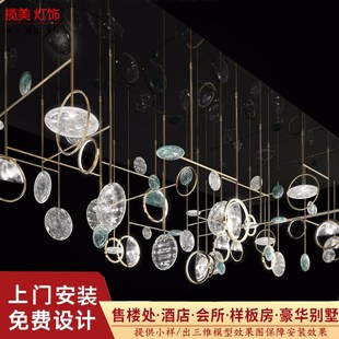 酒店装饰简约玻璃空心球空中创意吊饰 吊顶装饰泡泡球挂饰大吊灯