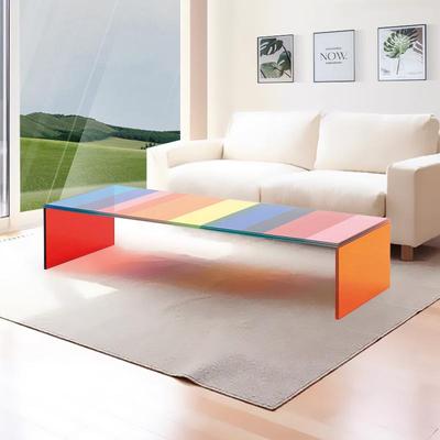 亚克力彩虹色透明茶几客厅家用轻奢现代2023新款小户型网红茶几桌