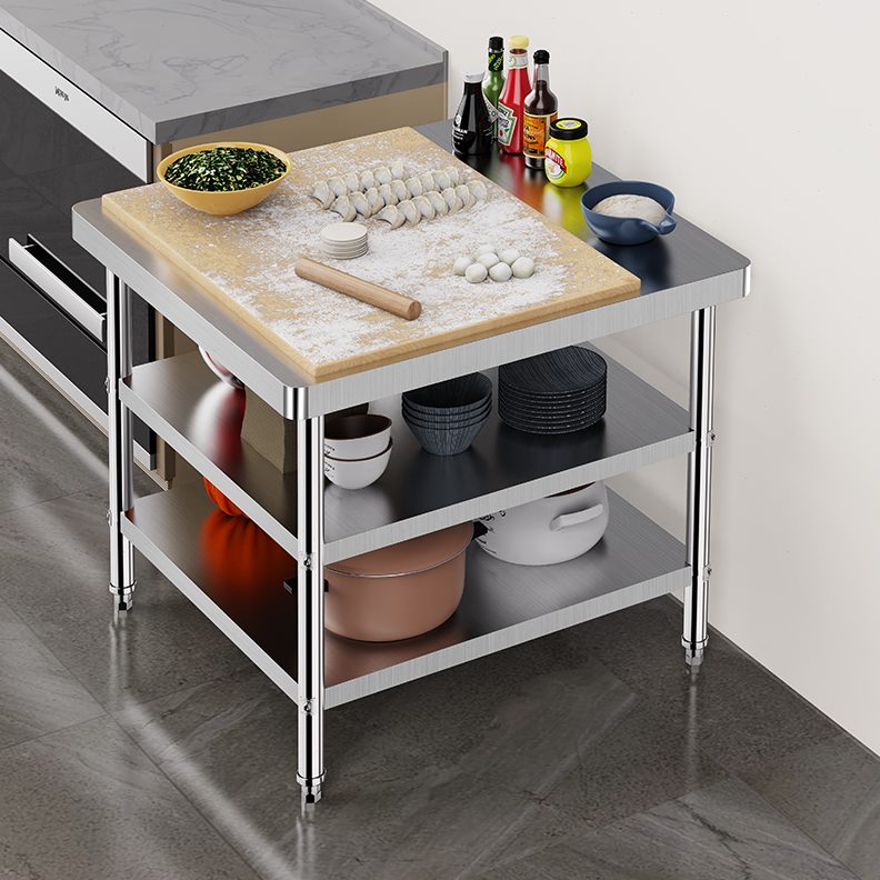 定 做三层不锈钢台厨房专用操作台商用打荷台灶台架切菜案板