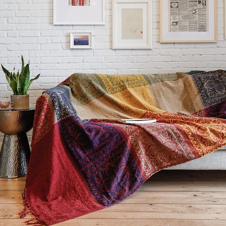 东南亚沙发巾沙发套罩三人复古沙发布全盖布沙发毯子客厅布艺美式