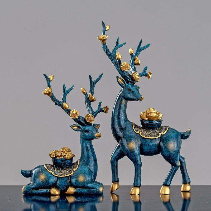 现代情侣财富鹿摆件家居客厅电视柜玄关创意酒柜房间软装饰品,3C数码配件,其它配件,淘宝优惠券,粉丝福利购,淘宝优惠卷