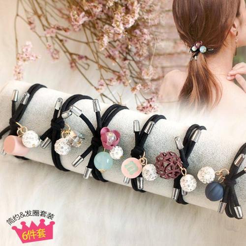 甜美黑小清新发绳6件套