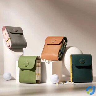 现货高尔夫测距仪收纳袋拼接测距仪皮套皮革腰挂带插扣高尔夫球包