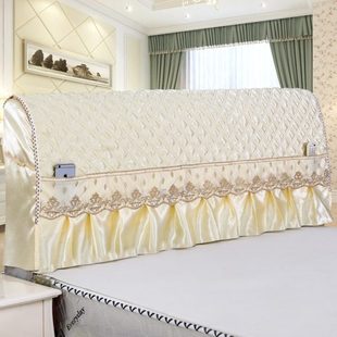 全包布艺夹棉1.5m床头防尘保护套1.8m床实木软包床头罩床头套加厚