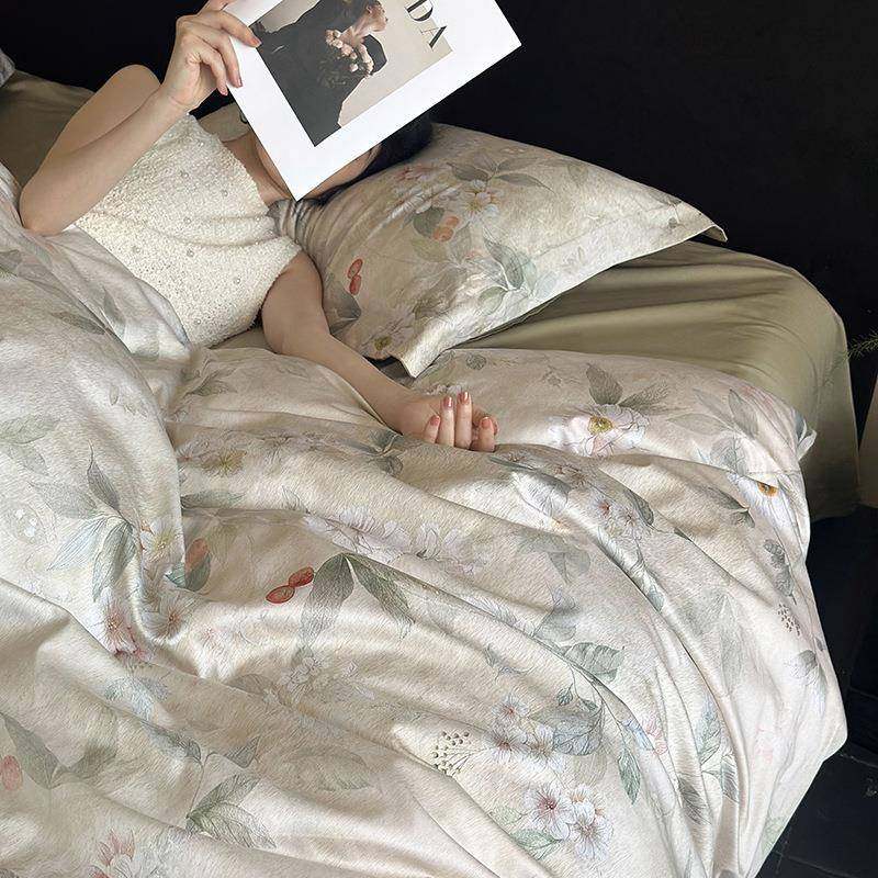 100S高支全棉贡缎长绒棉四件套中式花卉纯棉床品新中式被套床单,3C数码配件,其它配件,淘宝优惠券,粉丝福利购,淘宝优惠卷
