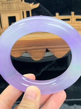 【顺丰包邮】缅甸天然大圈口翡翠处理紫罗兰手镯一手玉镯冰糯种