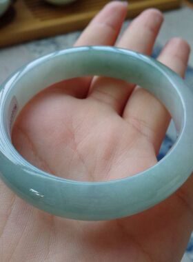 缅甸老坑翡翠手镯冰糯种通透细腻绿色玉镯子翡翠玉石