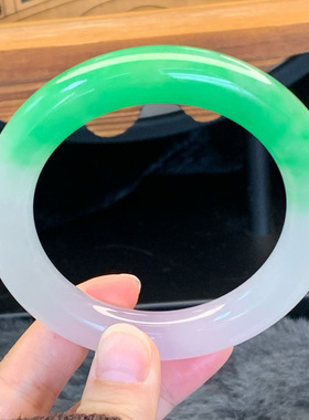 【顺丰包邮】缅甸天然大圈口翡翠处理手镯一手玉镯冰糯种阳