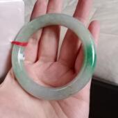 一物一图缅甸纯天然翡翠A货手镯正品 57口冰阳绿胖
