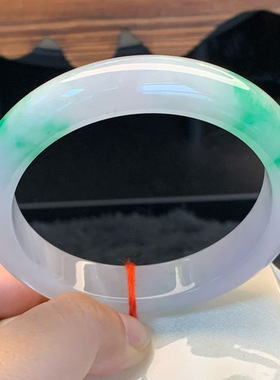 【顺丰包邮】缅甸天然大圈口阳绿平安镯翡翠处理手镯玉镯冰糯种