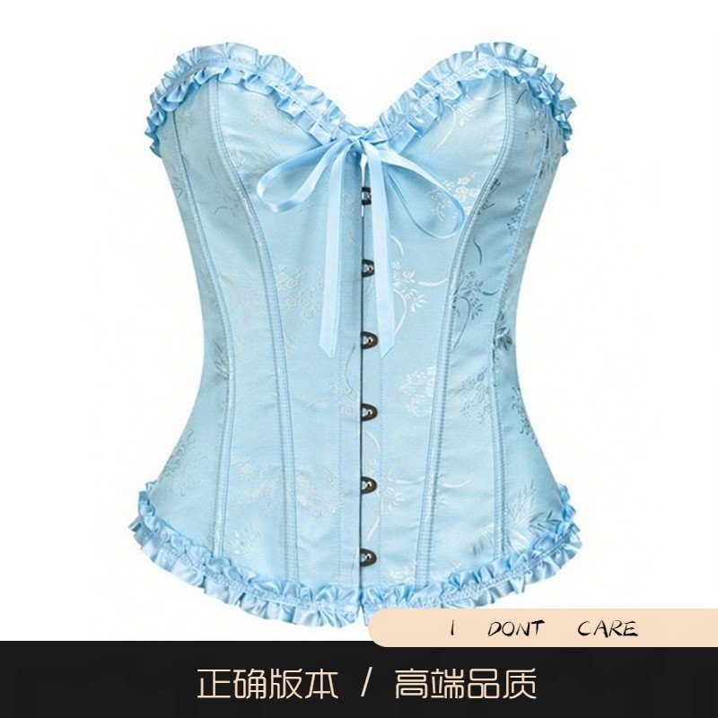 【正确版】复古宫廷风花边塑身衣抹胸背心女鱼骨塑腰抹胸上衣胸衣